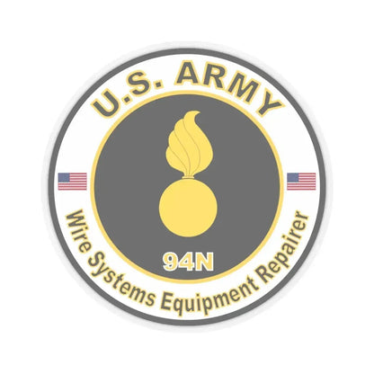 MOS 94N Wire Systems Equipment Repairer (U.S. Army) STICKER Vinyl Kiss-Cut Decal 6 Inch Transparent - The Sticker Space