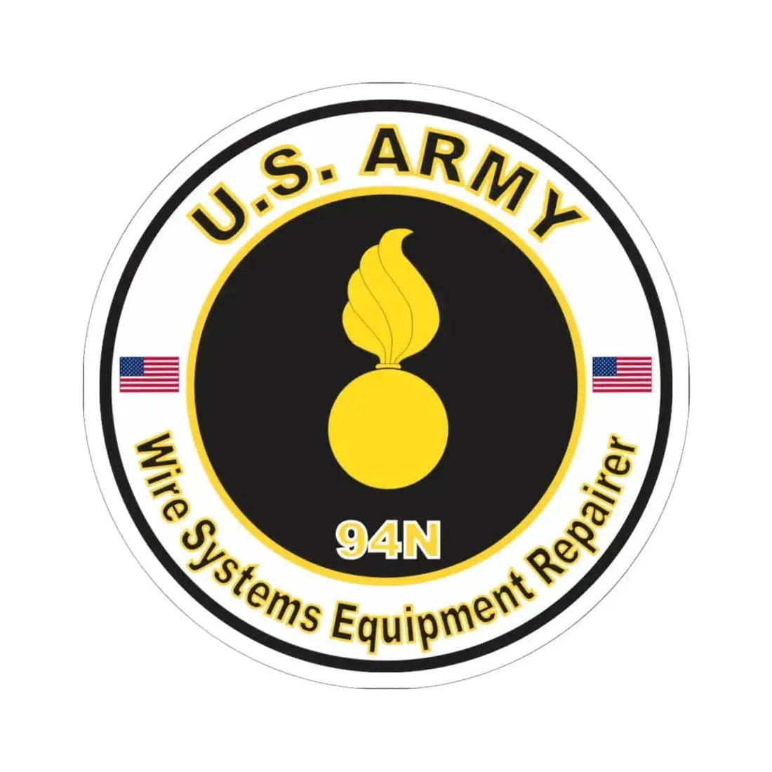 MOS 94N Wire Systems Equipment Repairer (U.S. Army) STICKER Vinyl Kiss-Cut Decal 6 Inch White - The Sticker Space