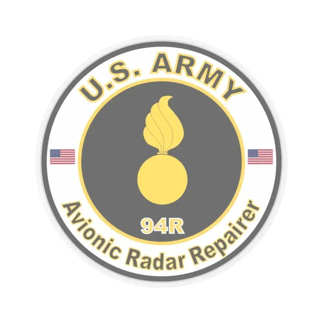 MOS 94R Avionic Radar Repairer (U.S. Army) STICKER Vinyl Kiss-Cut Decal 3 Inch Transparent - The Sticker Space