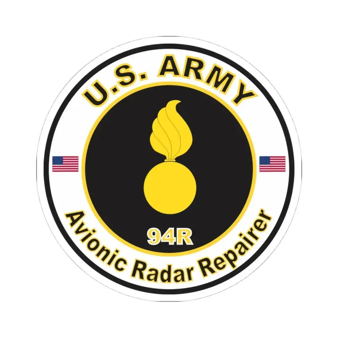MOS 94R Avionic Radar Repairer (U.S. Army) STICKER Vinyl Kiss-Cut Decal 4 Inch White - The Sticker Space