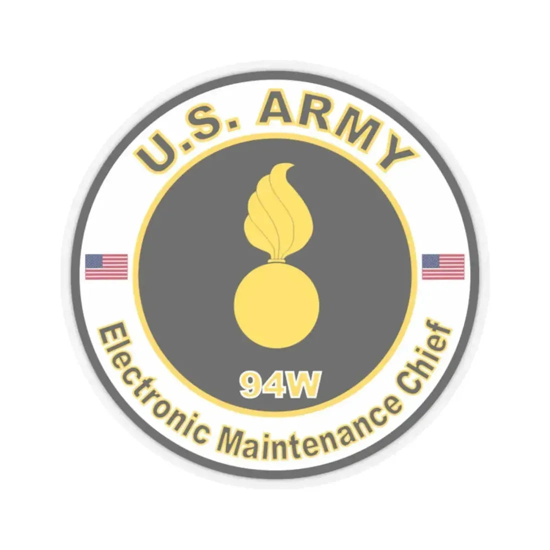 MOS 94W Electronic Maintenance Chief (U.S. Army) STICKER Vinyl Kiss-Cut Decal 2 Inch Transparent - The Sticker Space