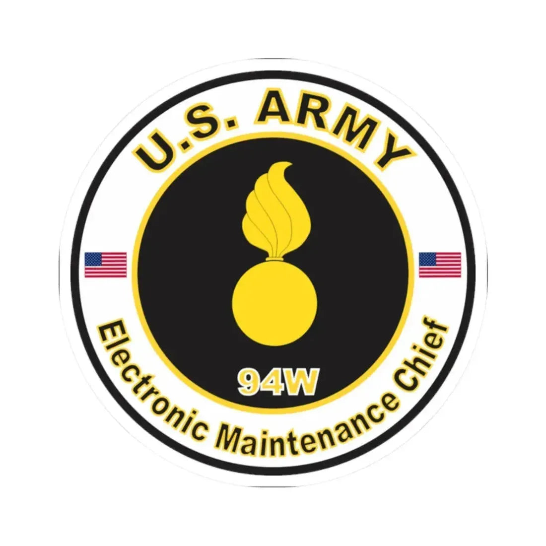 MOS 94W Electronic Maintenance Chief (U.S. Army) STICKER Vinyl Kiss-Cut Decal 2 Inch White - The Sticker Space