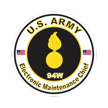 MOS 94W Electronic Maintenance Chief (U.S. Army) STICKER Vinyl Kiss-Cut Decal 3 Inch White - The Sticker Space