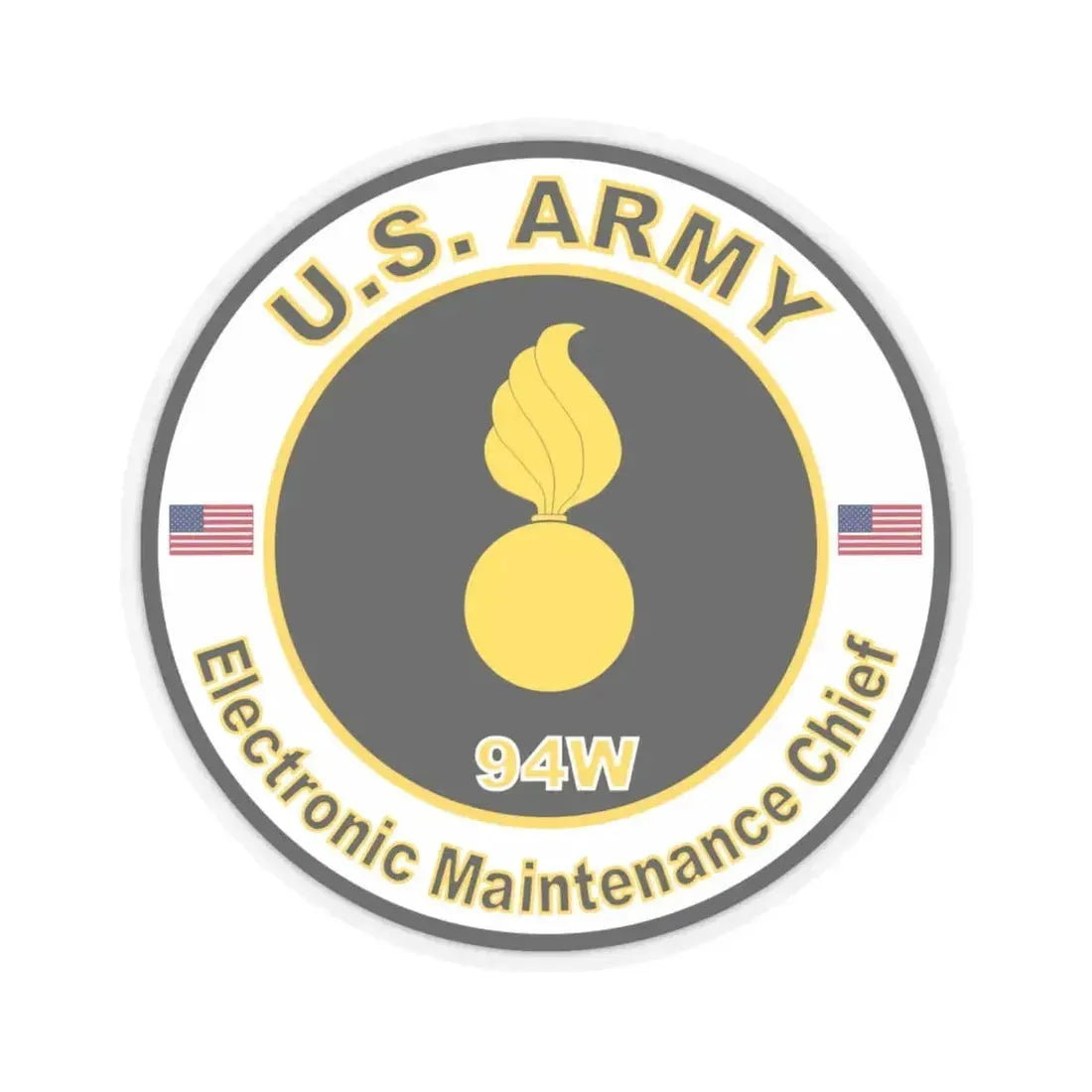 MOS 94W Electronic Maintenance Chief (U.S. Army) STICKER Vinyl Kiss-Cut Decal 6 Inch Transparent - The Sticker Space