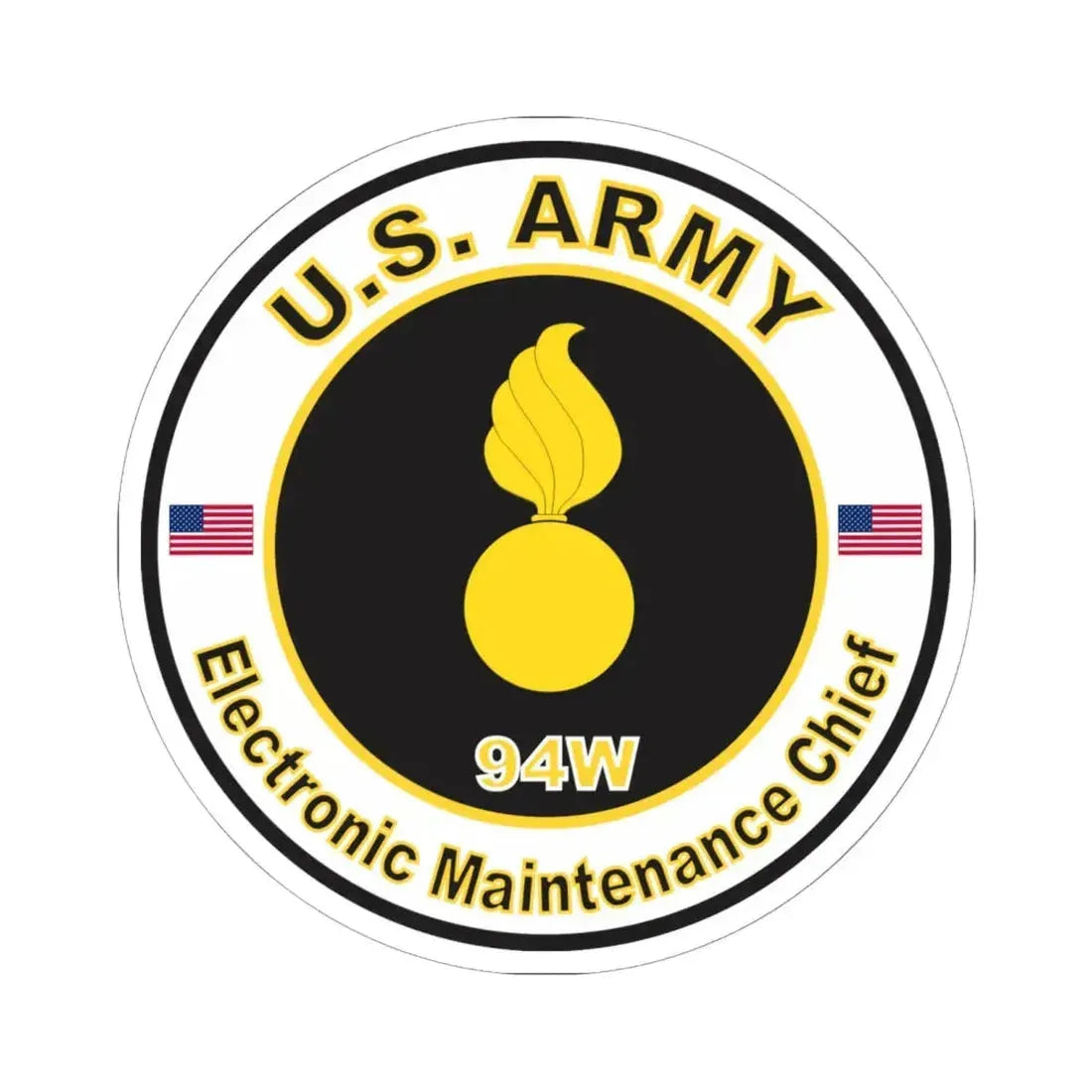 MOS 94W Electronic Maintenance Chief (U.S. Army) STICKER Vinyl Kiss-Cut Decal 6 Inch White - The Sticker Space