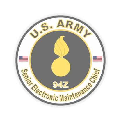MOS 94Z Senior Electronic Maintenance Chief (U.S. Army) STICKER Vinyl Kiss-Cut Decal 3 Inch Transparent - The Sticker Space