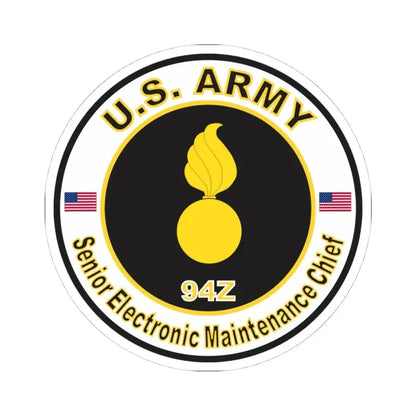 MOS 94Z Senior Electronic Maintenance Chief (U.S. Army) STICKER Vinyl Kiss-Cut Decal 4 Inch White - The Sticker Space