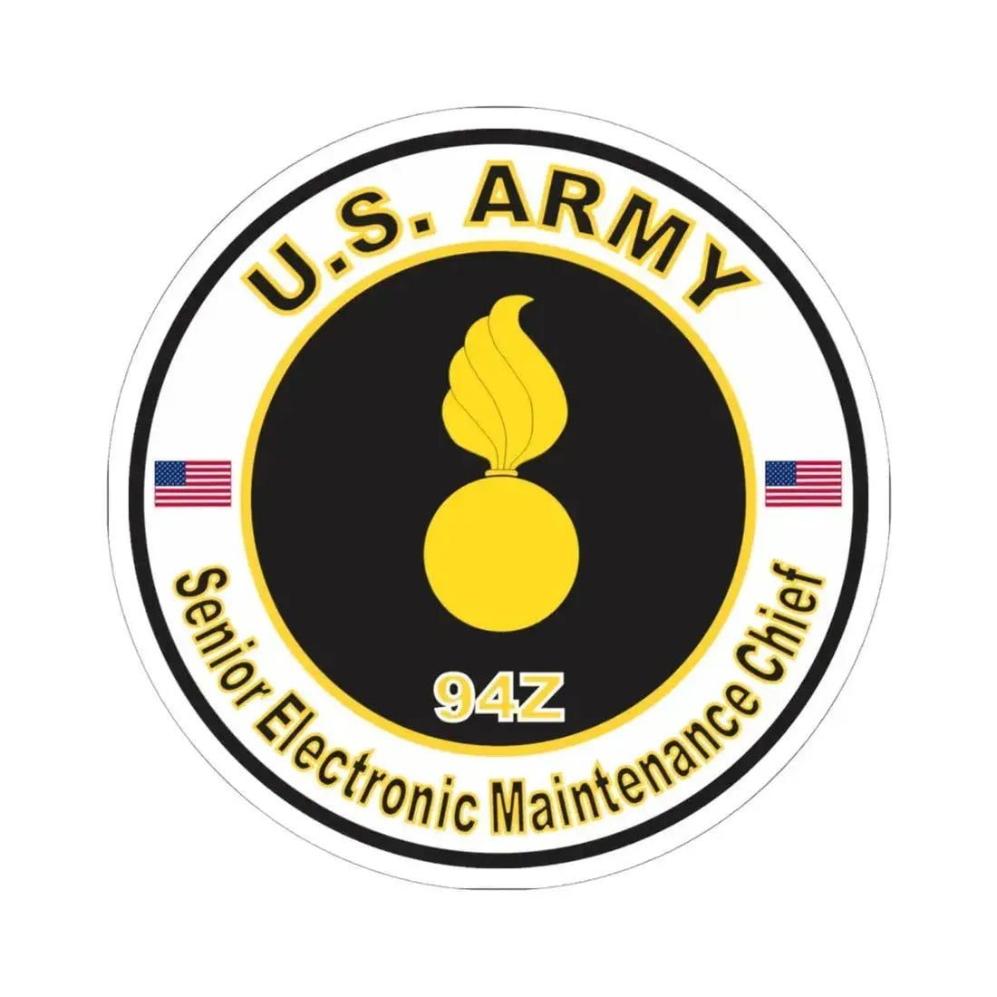 MOS 94Z Senior Electronic Maintenance Chief (U.S. Army) STICKER Vinyl Kiss-Cut Decal 6 Inch White - The Sticker Space
