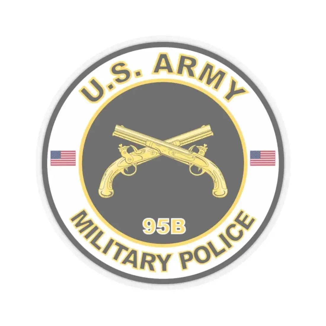 MOS 95B Military Police (U.S. Army) STICKER Vinyl Kiss-Cut Decal 2 Inch Transparent - The Sticker Space