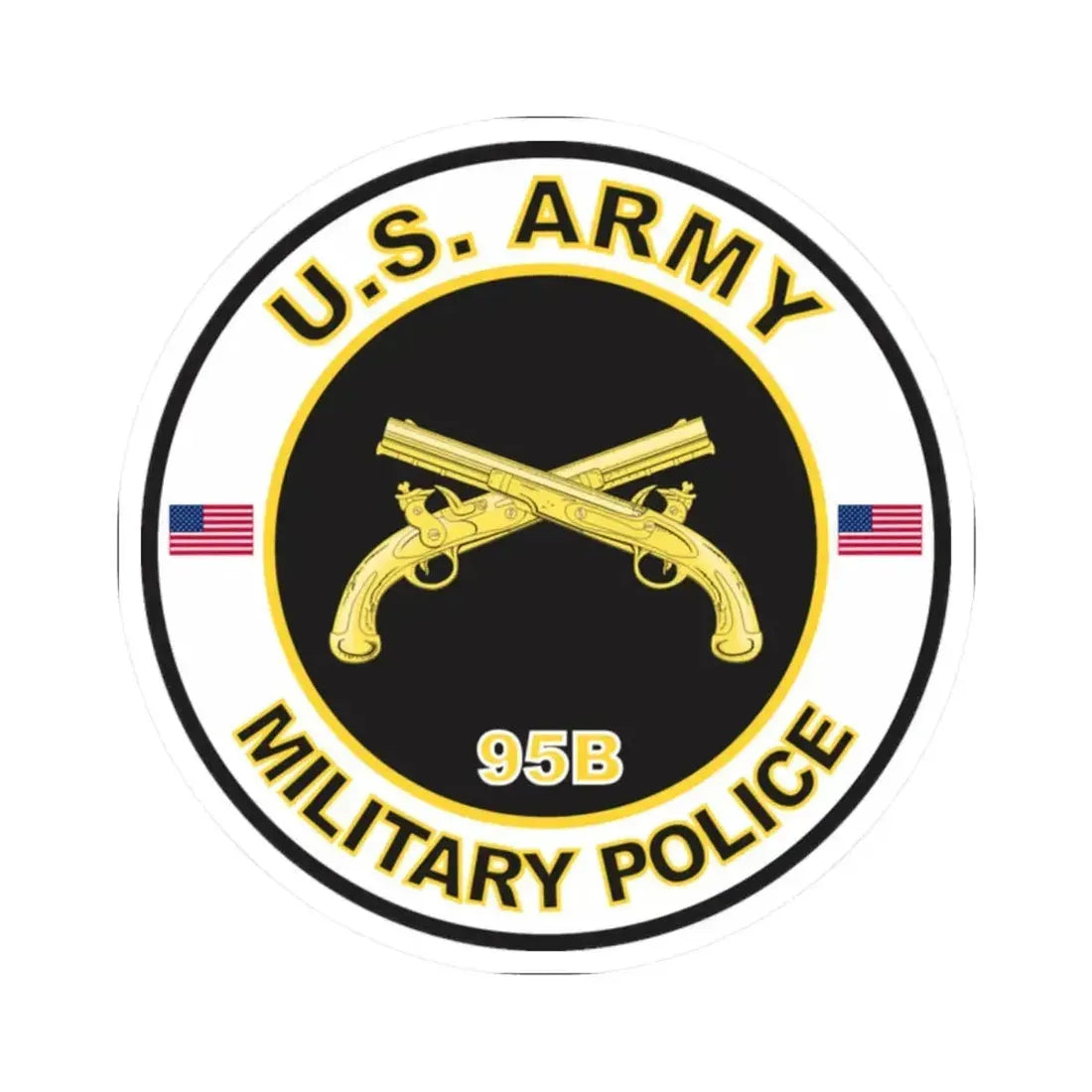 MOS 95B Military Police (U.S. Army) STICKER Vinyl Kiss-Cut Decal 2 Inch White - The Sticker Space