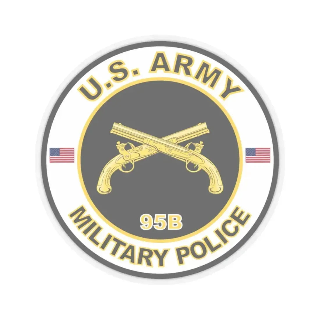 MOS 95B Military Police (U.S. Army) STICKER Vinyl Kiss-Cut Decal 3 Inch Transparent - The Sticker Space