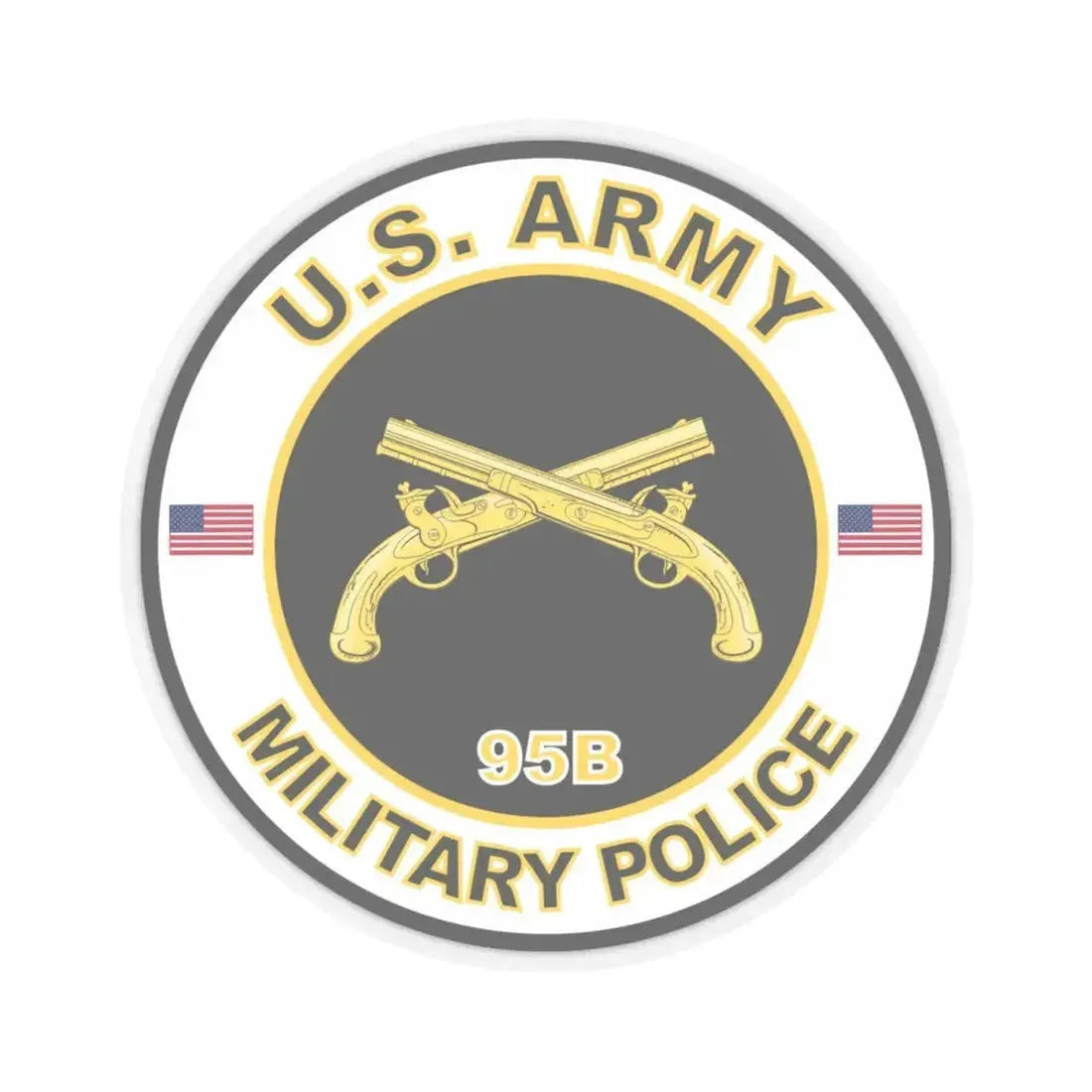 MOS 95B Military Police (U.S. Army) STICKER Vinyl Kiss-Cut Decal 4 Inch Transparent - The Sticker Space