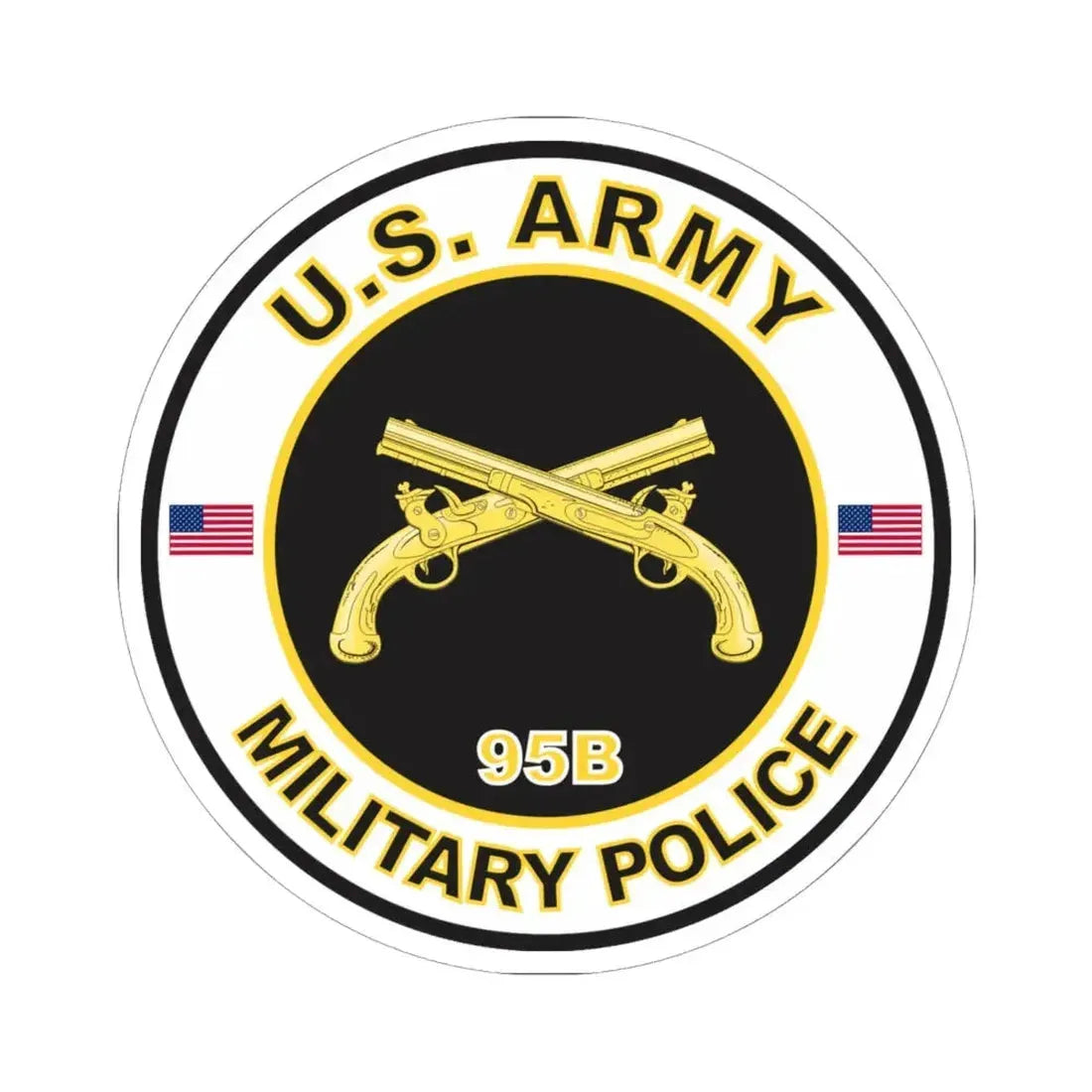 MOS 95B Military Police (U.S. Army) STICKER Vinyl Kiss-Cut Decal 6 Inch White - The Sticker Space