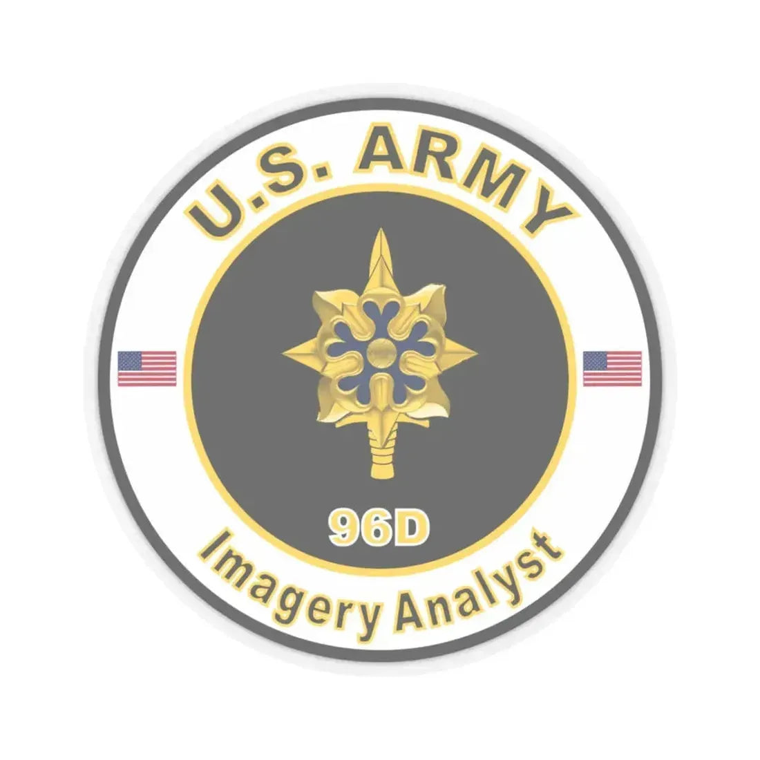 MOS 96D Imagery Analyst (U.S. Army) STICKER Vinyl Kiss-Cut Decal 3 Inch Transparent - The Sticker Space