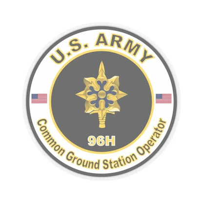 MOS 96H Common Ground Station Operator (U.S. Army) STICKER Vinyl Kiss-Cut Decal 2 Inch Transparent - The Sticker Space