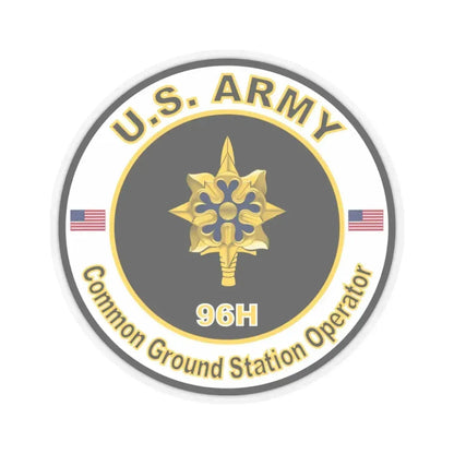 MOS 96H Common Ground Station Operator (U.S. Army) STICKER Vinyl Kiss-Cut Decal 3 Inch Transparent - The Sticker Space