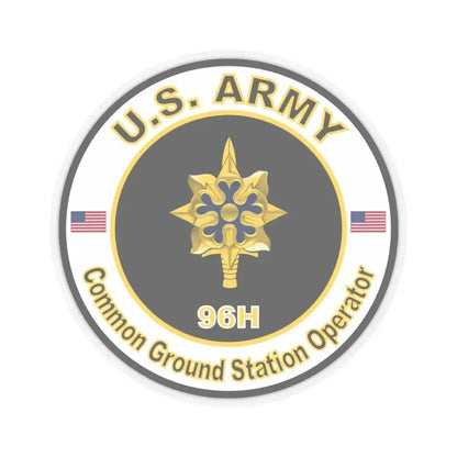 MOS 96H Common Ground Station Operator (U.S. Army) STICKER Vinyl Kiss-Cut Decal 4 Inch Transparent - The Sticker Space