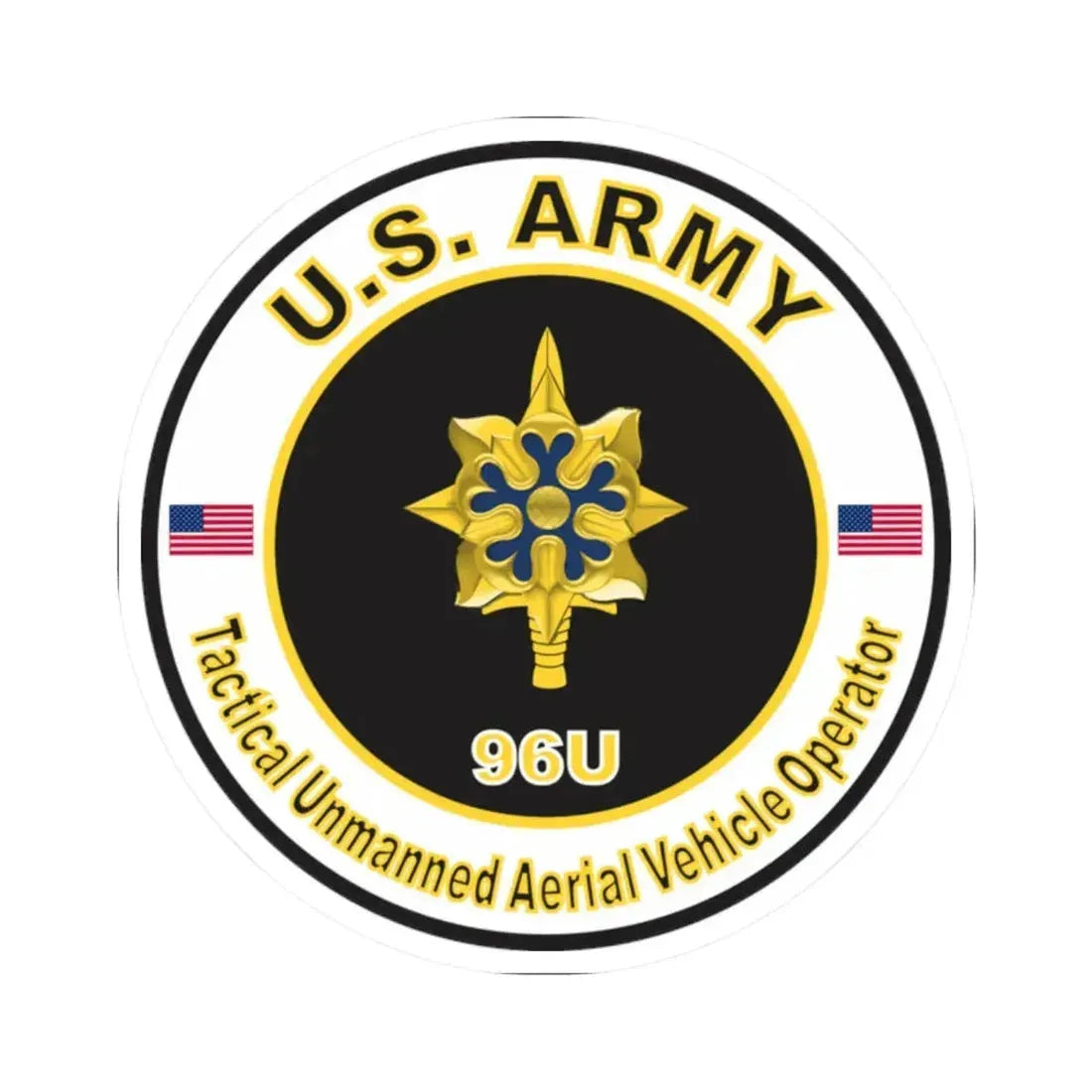 MOS 96U Tactical Unmanned Aerial Vehicle Operator (U.S. Army) STICKER Vinyl Kiss-Cut Decal 2 Inch White - The Sticker Space