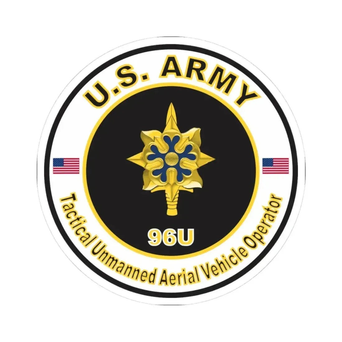 MOS 96U Tactical Unmanned Aerial Vehicle Operator (U.S. Army) STICKER Vinyl Kiss-Cut Decal 3 Inch White - The Sticker Space