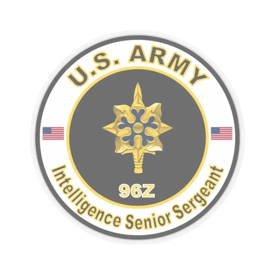 MOS 96Z Intelligence Senior Sergeant (U.S. Army) STICKER Vinyl Kiss-Cut Decal 2 Inch Transparent - The Sticker Space