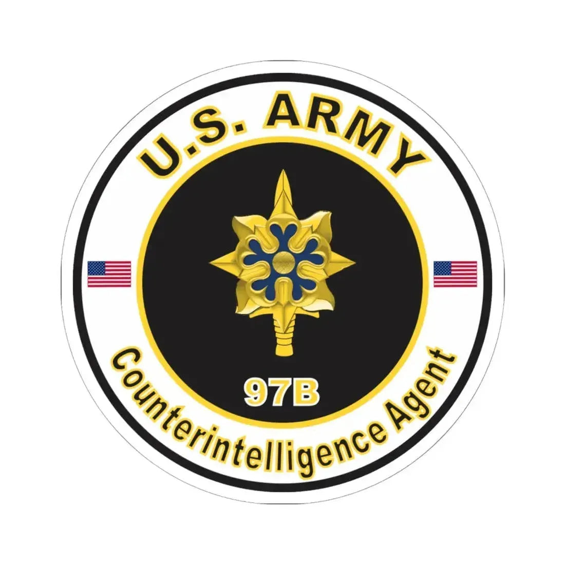 MOS 97B Counterintelligence Agent (U.S. Army) STICKER Vinyl Kiss-Cut Decal 6 Inch White - The Sticker Space