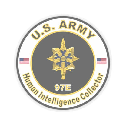 MOS 97E Human Intelligence Collector (U.S. Army) STICKER Vinyl Kiss-Cut Decal 2 Inch Transparent - The Sticker Space