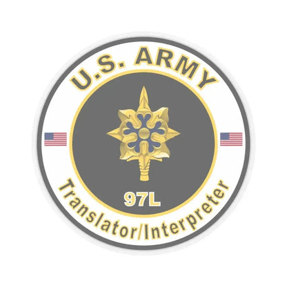 MOS 97L Translator Interpreter (U.S. Army) STICKER Vinyl Kiss-Cut Decal 3 Inch Transparent - The Sticker Space