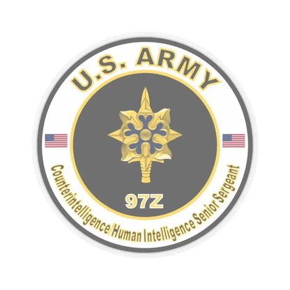 MOS 97Z Counterintelligence Human Intelligence Senior Sergeant (U.S. Army) STICKER Vinyl Kiss-Cut Decal 4 Inch Transparent - The Sticker Space