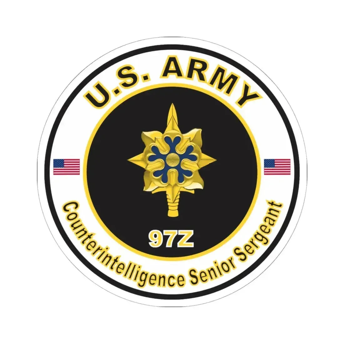 MOS 97Z Intelligence Senior Sergeant (U.S. Army) STICKER Vinyl Kiss-Cut Decal 6 Inch White - The Sticker Space