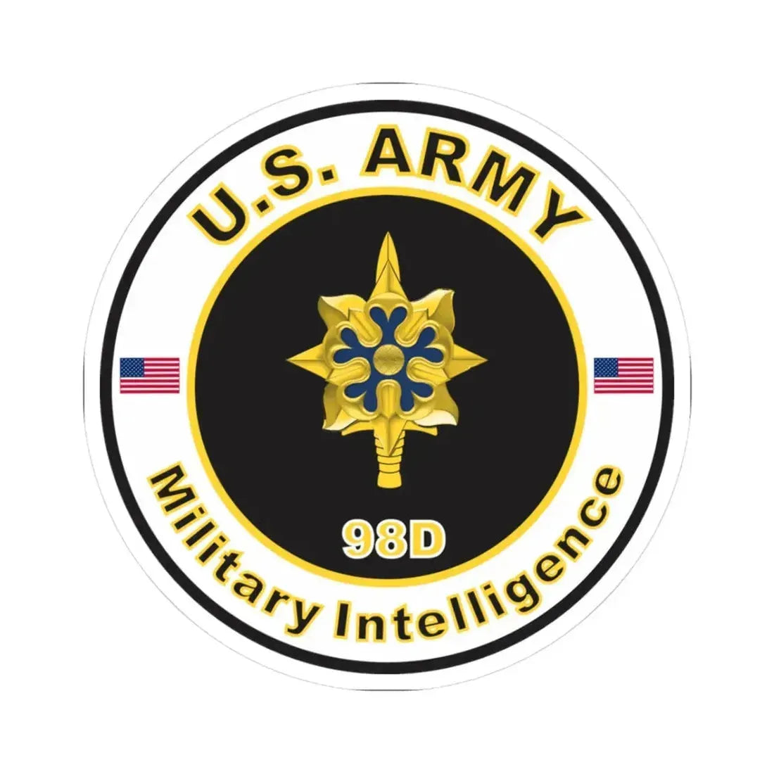 MOS 98D Military Intelligence (U.S. Army) STICKER Vinyl Kiss-Cut Decal 3 Inch White - The Sticker Space