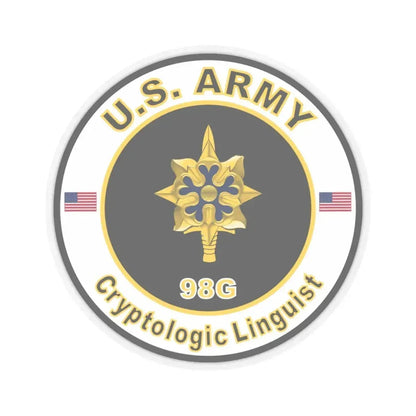 MOS 98G Cryptologic Linguist (U.S. Army) STICKER Vinyl Kiss-Cut Decal 4 Inch Transparent - The Sticker Space