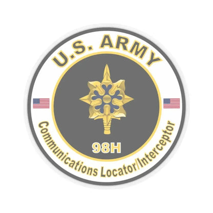 MOS 98H Communications Locator Interceptor (U.S. Army) STICKER Vinyl Kiss-Cut Decal 2 Inch Transparent - The Sticker Space