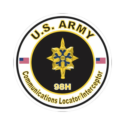 MOS 98H Communications Locator Interceptor (U.S. Army) STICKER Vinyl Kiss-Cut Decal 3 Inch White - The Sticker Space