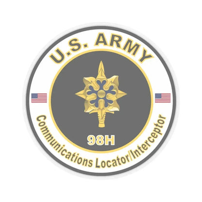 MOS 98H Communications Locator Interceptor (U.S. Army) STICKER Vinyl Kiss-Cut Decal 6 Inch Transparent - The Sticker Space