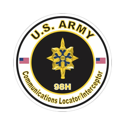 MOS 98H Communications Locator Interceptor (U.S. Army) STICKER Vinyl Kiss-Cut Decal 6 Inch White - The Sticker Space