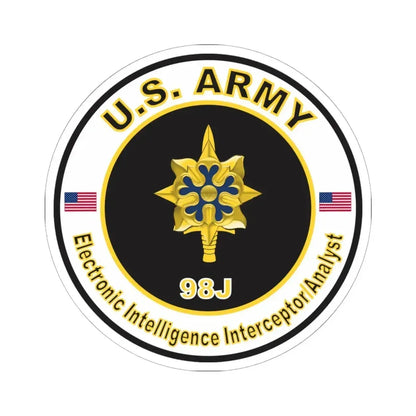 MOS 98J Electronic Intelligence Interceptor Analyst (U.S. Army) STICKER Vinyl Kiss-Cut Decal 6 Inch White - The Sticker Space