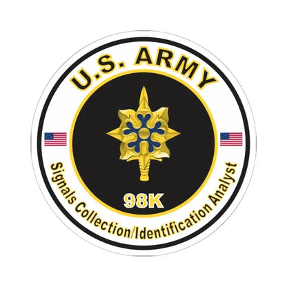 MOS 98K Signals Collection Identification Analyst (U.S. Army) STICKER Vinyl Kiss-Cut Decal 6 Inch White - The Sticker Space