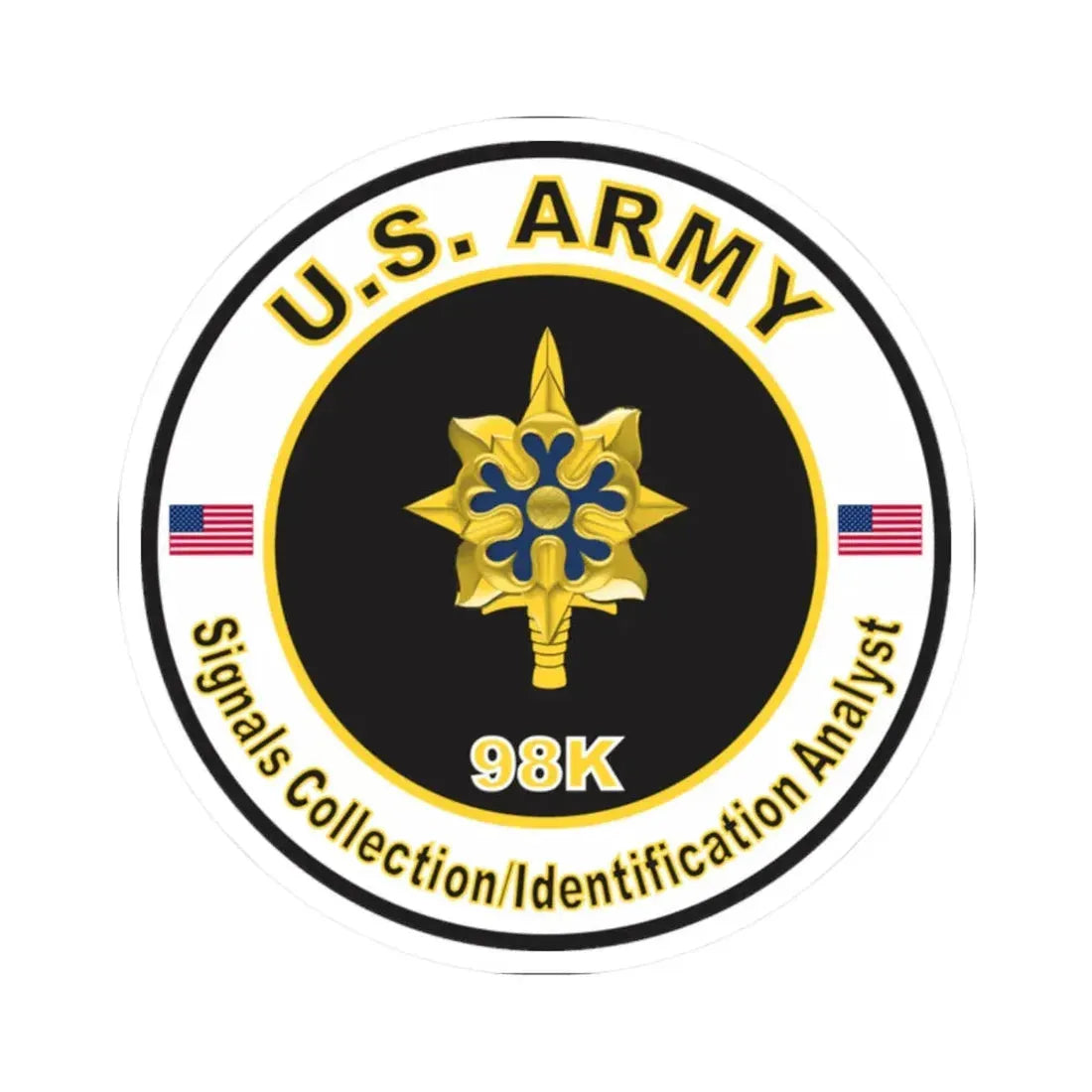 MOS 98K Signals Collection Identification Analyst (U.S. Army) STICKER Vinyl Kiss-Cut Decal - The Sticker Space