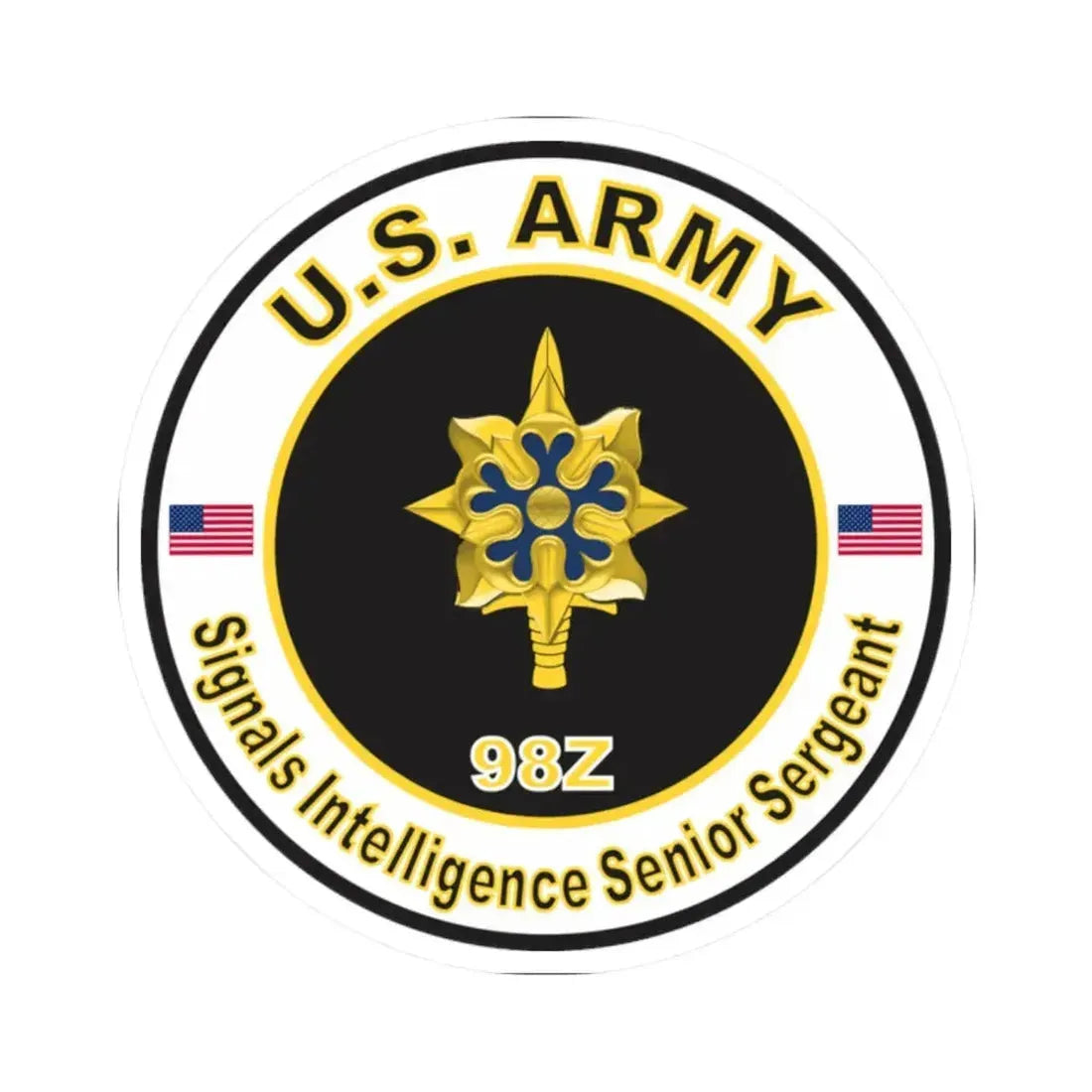 MOS 98Z Signals Intelligence Senior Sergeant (U.S. Army) STICKER Vinyl Kiss-Cut Decal 2 Inch White - The Sticker Space