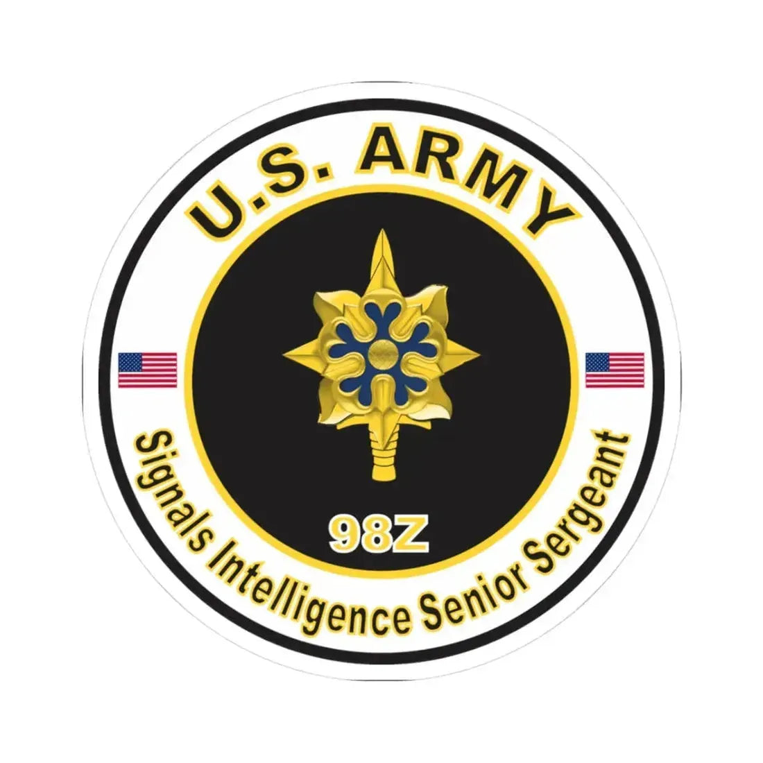 MOS 98Z Signals Intelligence Senior Sergeant (U.S. Army) STICKER Vinyl Kiss-Cut Decal 3 Inch White - The Sticker Space