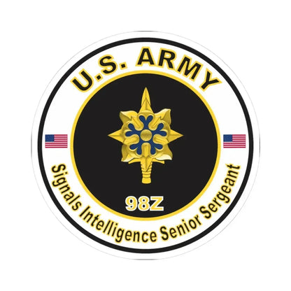 MOS 98Z Signals Intelligence Senior Sergeant (U.S. Army) STICKER Vinyl Kiss-Cut Decal 3 Inch White - The Sticker Space