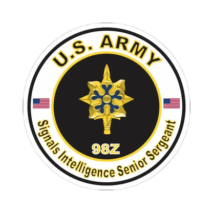 MOS 98Z Signals Intelligence Senior Sergeant (U.S. Army) STICKER Vinyl Kiss-Cut Decal 4 Inch White - The Sticker Space