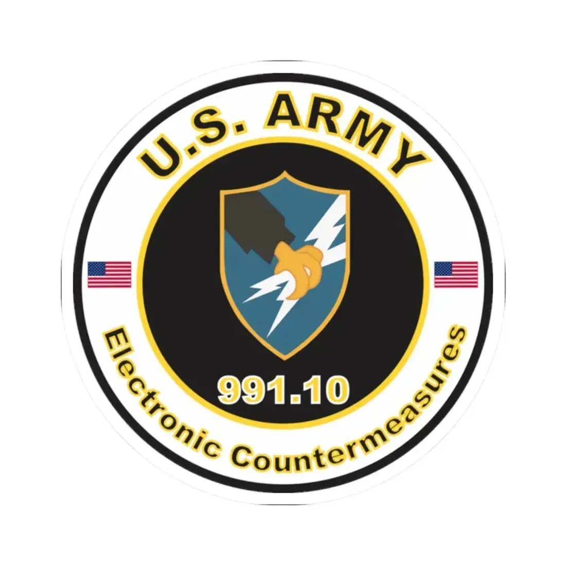 MOS 991.10 Electronic Countermeasures (U.S. Army) STICKER Vinyl Kiss-Cut Decal 2 Inch White - The Sticker Space
