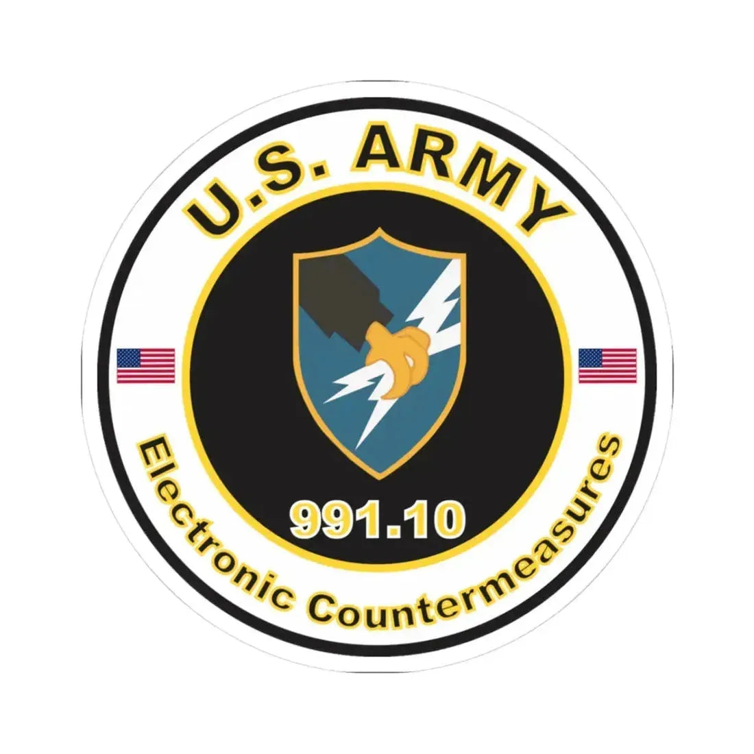 MOS 991.10 Electronic Countermeasures (U.S. Army) STICKER Vinyl Kiss-Cut Decal 3 Inch White - The Sticker Space