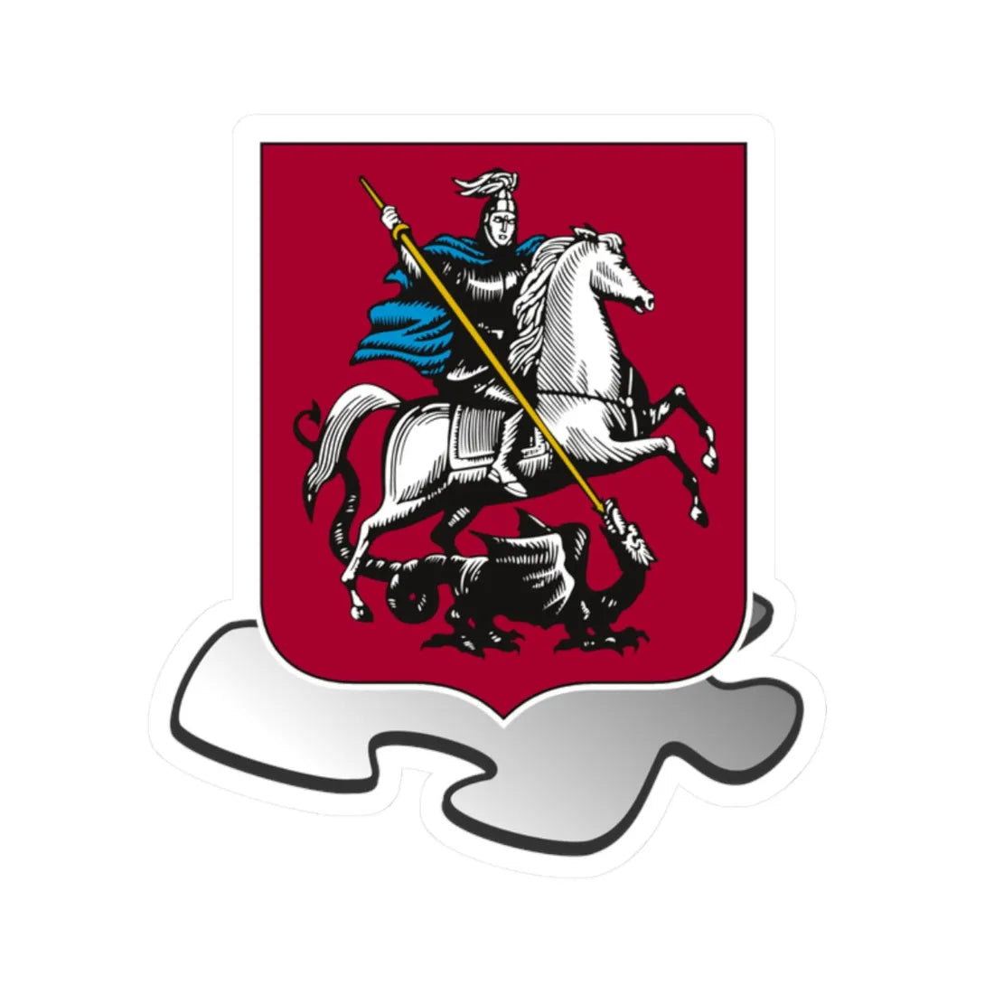 Moscow template (Russia) (Coat of Arms) STICKER Vinyl Kiss-Cut Decal 2 Inch White - The Sticker Space