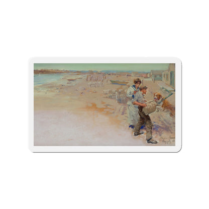 Moss Houses Peggoty Beach, American Magazine story illustration, 1914 (Magazine Illustration) Refrigerator Magnet-2" x 2"-The Sticker Space