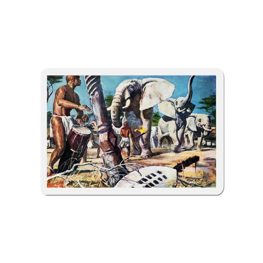 Most Elephants Are Respectable People, True Magazine, July 1949 (Magazine Illustration) Refrigerator Magnet 6 Inch - The Sticker Space