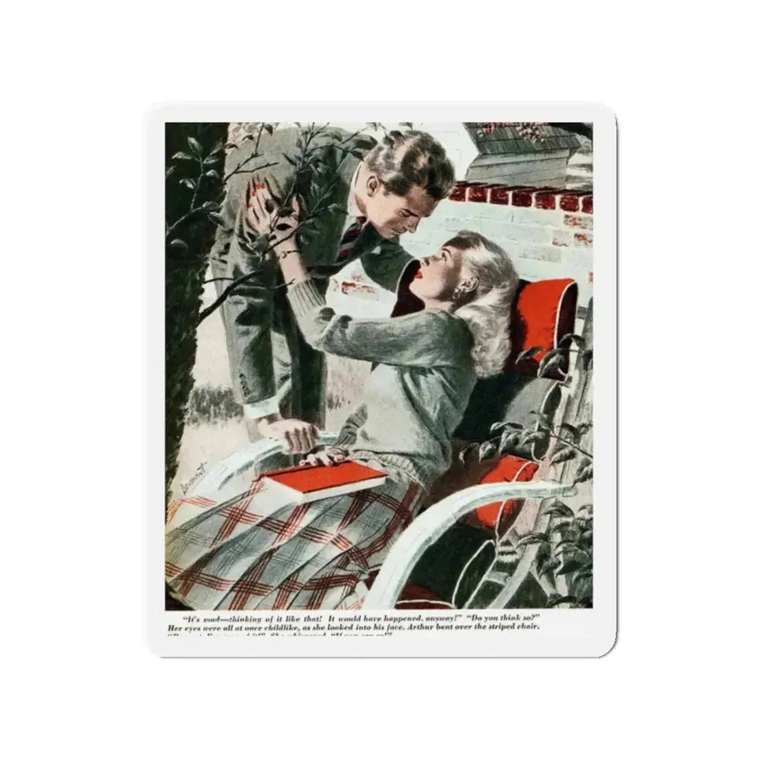 Most Splendid of All (1), Redbook, February 1945 (Magazine Illustration) Refrigerator Magnet 2 Inch Die-Cut - The Sticker Space