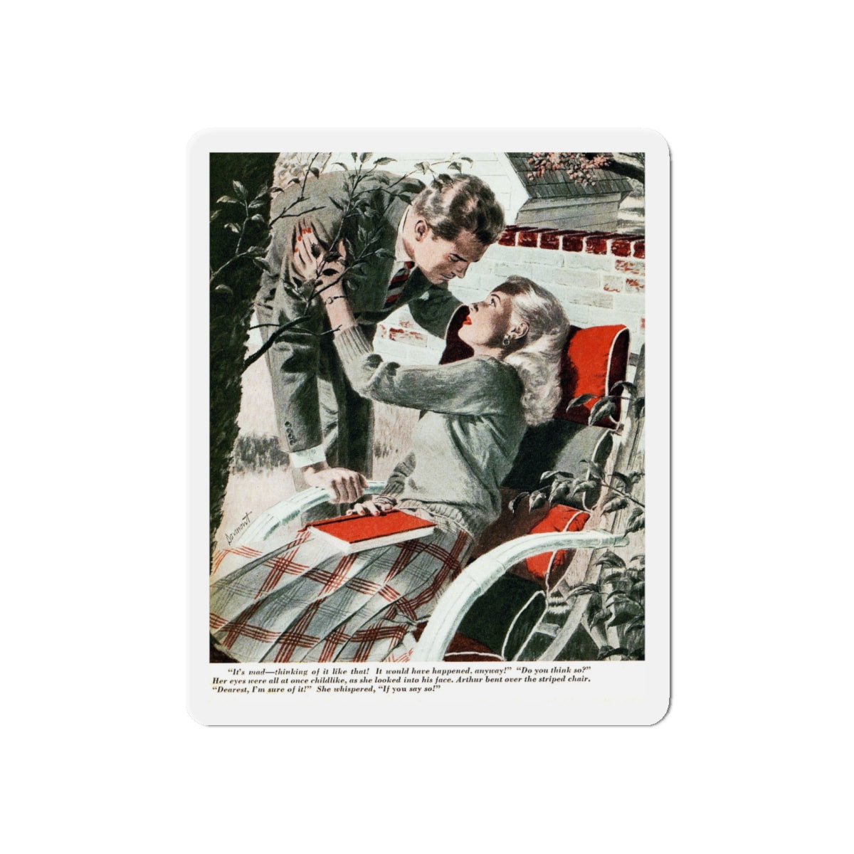 Most Splendid of All (1), Redbook, February 1945 (Magazine Illustration) Refrigerator Magnet-6 × 6"-The Sticker Space