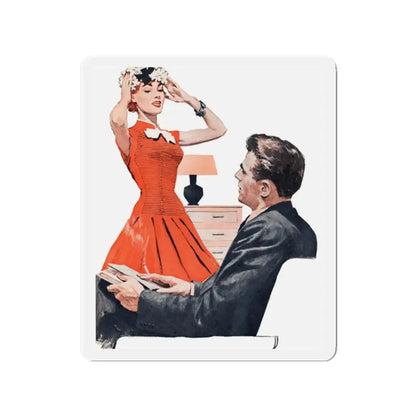 Most Surprising by Margaret and Leslie Gordon Barnard, Woman's Day, 1958 (Magazine Illustration) Refrigerator Magnet - The Sticker Space